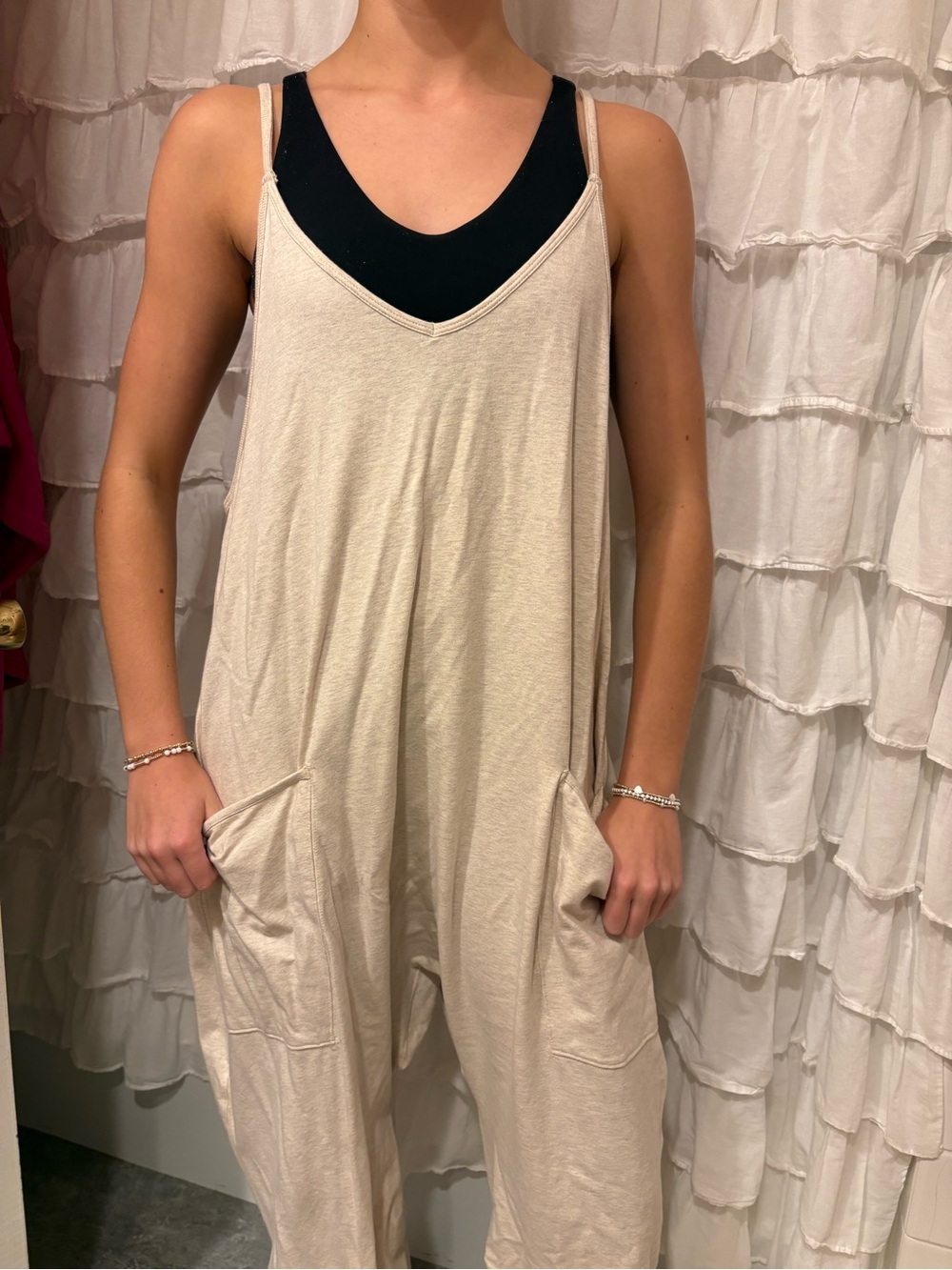 FP Movement by Free People Beige Hotshot Onesie NEVER WORN